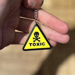 IMG_2475.png 3D file Toxic sign keychain・3D print model to download