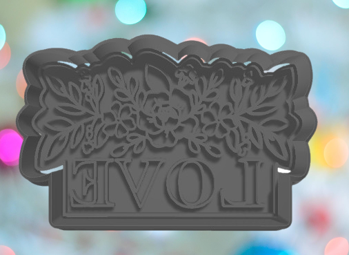 Floral LOVE Cookie Cutter