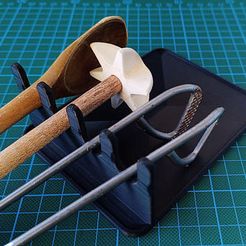 AbtropfplatteKueche_i.jpg Fichier STL gratuit Spoon rest / Rangement pour cuillère de cuisine・Design pour impression 3D à télécharger, 3DeeForm