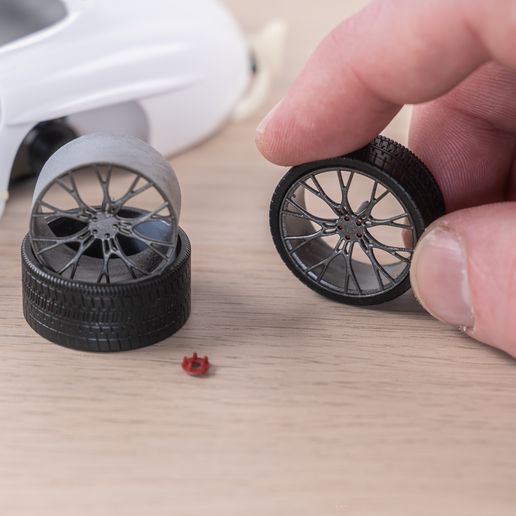🚗 1/24 scale model car wheel V1・ STL File for ・Cults