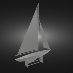 Miniature-boat-on-a-stand-render.png STL-Datei Miniaturboot auf einem Ständer・Design zum Herunterladen und 3D-Drucken