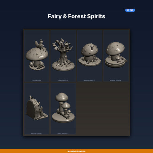 Fairy & Forest Spirits - 6-Model STL Bundle