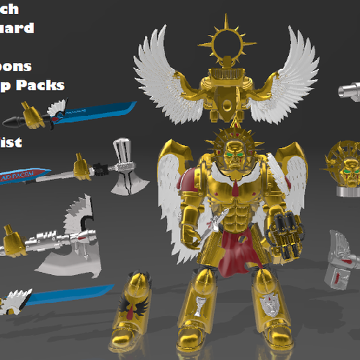 Custom 7.5 inch Sanguinary Guard 3D model