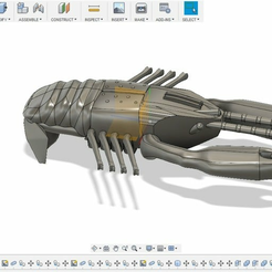 F360.PNG Free STL file Craw Mold for Silicone Soft Bait・3D printing design to download