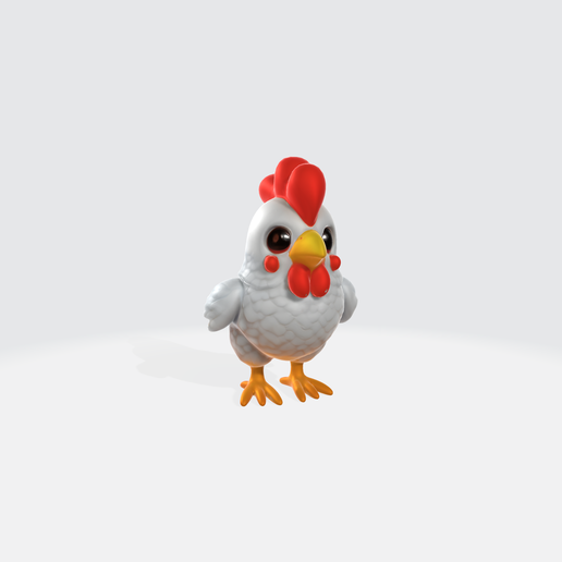 1.png Cute Chicken 3D Model - Cartoon Farm Animal Character