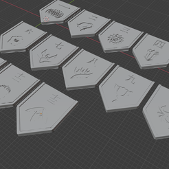 Badges-3D.png STL file Bleach Shinigami Gotei Squad badges・Model to download and 3D print
