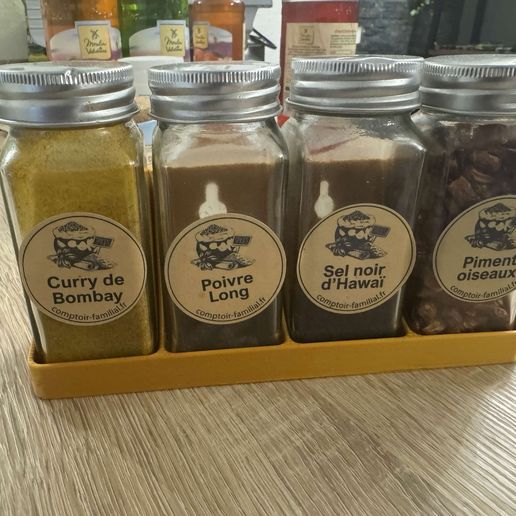 Wall Mounted Spice Jar Organizer - 120ml Square Jars (43x43mm)