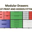 Modular Drawers FAST PRINT AND HIDDEN FITTINGS Vase mode Modular Storage Drawers - Fast Print and Cheap