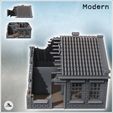 2.jpg Single-story house with brick walls, tiled roof, and rear annex (9) - Modern WW2 WW1 World War Diaroma Wargaming RPG Mini Hobby