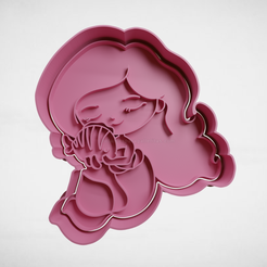 push-diseño.png STL file Princess Ariel・3D printing template to download, escuderolu