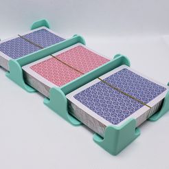 ae ete ae a doeee a a ae d a a a D at STL file Draw and discard tray, triple wide card tray, 3 tray playing card organizer - three deck tall (55mm)・3D printing design to download, 10etrinkets