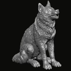 108.5.jpg STL-Datei Wolf Statue 3D-Druck Modell・Design für 3D-Drucker zum herunterladen