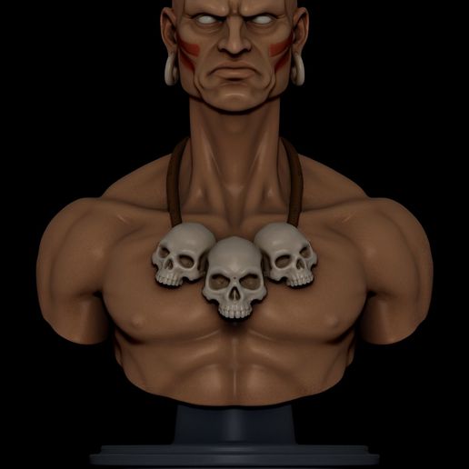 Dhalsim Bust STL Street Fighter Sculpture 3D Print Model