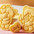 OURS-TIENS.jpg x2 Cute Bears cookie cutter for Valentines