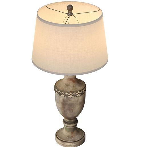 3ddd2.jpg Rustic Classic Urn-Shaped Table Lamp with Fabric Shade 3D model