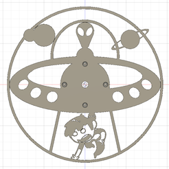 UFOClock.PNG Free STL file SEP 2018 UFO Project, Alien3D Clock・3D print model to download