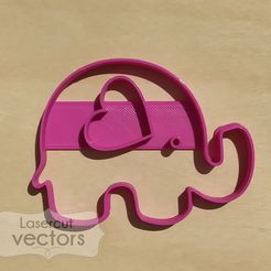 elefante.jpg Archivo STL Elephant cookie cutter, cutter. Cortador de galletas elefante. Cortante de galletitas Elefante, baby shower・Objeto imprimible en 3D para descargar