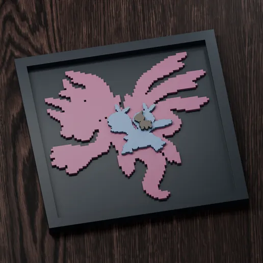 Hydreigon Line - Pokemon Silhouette Frame | Gen 5 sprite style | STL