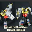 GapFillersforSS86Grimlock_FS.jpg Arm and Feet Gap Fillers for Transformers SS86 Grimlock