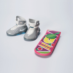 Back-To-Future.png Fichier STL gratuit Retour vers le futur Nike Sneakers & HOVER BOARD réalisé par ATOM 3D printer・Modèle pour imprimante 3D à télécharger, ATOM3dp