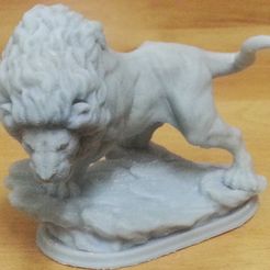 2.jpg Fichier STL Sculpture d'un Lion Puissant・Objet imprimable en 3D à télécharger