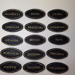 IMG_20211001_211641.jpg The Lord of the Rings LOTR I-II-III Nameplates 3D Models