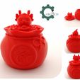 il_fullxfull.5863594745_hnti.jpg Lucky Dragon Money Jar by Cobotech, Articulated Dragon, Desk/Home Decor, Cool Gift