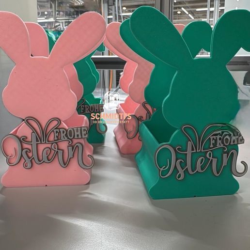 Easter bunny basket with Happy Easter