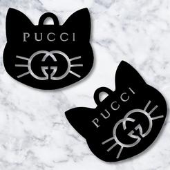 project_20230915_1750207-01.png Funny Gucci earrings Pucci Cat Earrings kitty cat lovers gucci logo