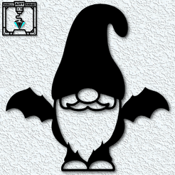 project_20230919_1256274-01.png Fichier STL gnome d'halloween art mural gnome chauve-souris vampire décor mural 2d art・Plan imprimable en 3D à télécharger