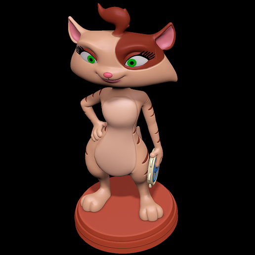 7.png 3D file Tambourine Cat - Barnyard the original party・3D print design to download, SillyToys
