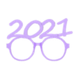 2021_ronde_V3.stl Lunettes 2021, Glasses 2021, Happy new year 2021, by Fram3D