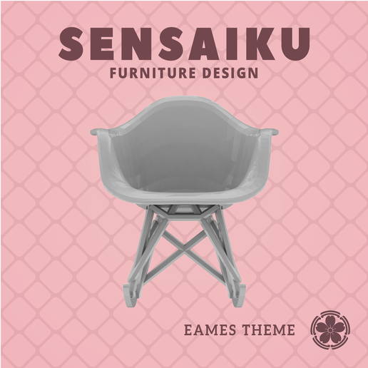 Miniature Replica 1:12 23. EAMES RAR Chair for Miniature Dollhouse - Vitra - 3D Print Instant Download - Miniature Furniture Designer Series