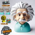 einstein.jpg Busto Educativo Albert Einstein - 4 Colores AMS/STL | Ciencia STEM Icono Figurilla
