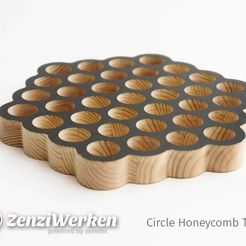 circle-honeycomb-trivet-1.jpg Free STL file Circle Honeycomb Trivet・3D printer design to download