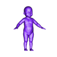 Baby T pose SDLevel5.stl Baby in T Pose Quad Mesh avec 5 niveaux de subdivision.