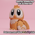 flexi-Owl.png Articulated Owl STL & 3MF – Flexi Print in place animal (Fidget Toy)