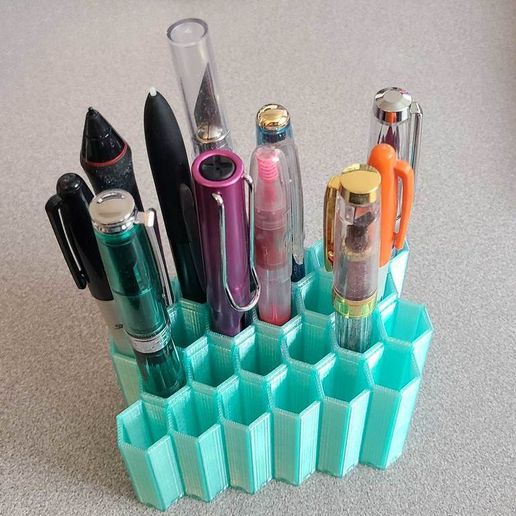 PenHolderHexFilled.jpg Pen/Tool Holder Hexagons - Customizable