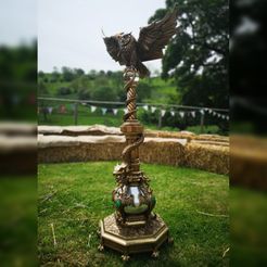 ho1.jpg 3D file Hogwarts Owl Lectern・3D printable model to download