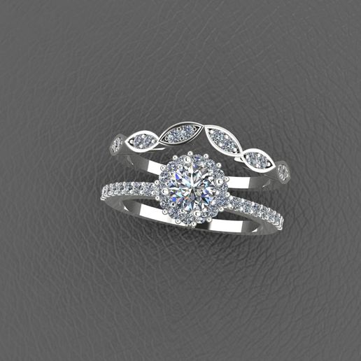 LACE WEDDING RINGS 3D model