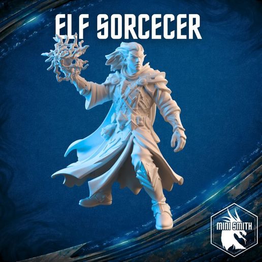 ♂️ Male elf Sorcerer・ STL File for 3D printing・Cults