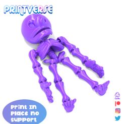 add a) et ag ht od ea) SUPPOrt Flexy Chibi Skeleton Print In Place No Support