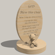 Shapr-Image-2023-08-03-125401.png God bless this Child, Love Teddy Bear, comforting gift, Baptism, Christening,  religious event, nursery plaque, baby sleep well prayer