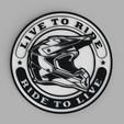 tinker.png Motocross helmet live to ride, ride to live Logo Wall Picture