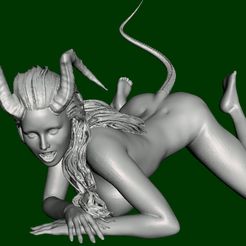 1.jpg Free STL file Devil girl - Angry mouse・3D printing idea to download
