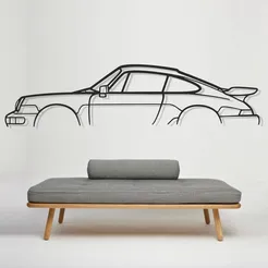 Porsche-964.webp STL-Datei Porsche 964 Silhouette・3D-druckbares Modell zum Herunterladen