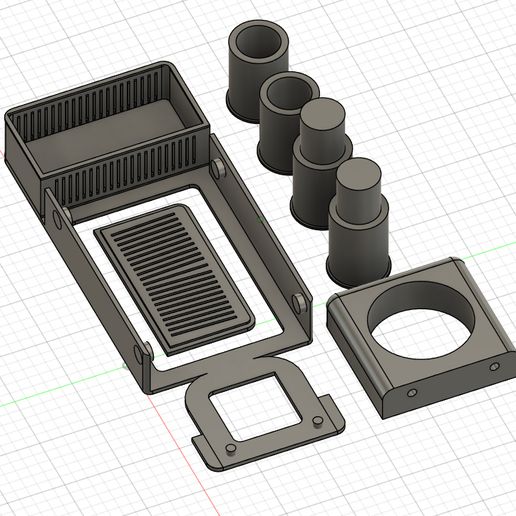 Filament Stand with Rollers, Hydrometer Stand & Silca Housing - UK Ceral Box Fitting 3D model preview