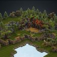 UV-2.jpg MIDDLE AGES MEDIEVAL PEASANT FIELD TOWN TREES HOUSE TERRAIN 3D MODEL
