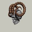 horny3.jpg Skull with Ibex goat horns