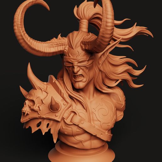 Illidan Stormrage Bust STL | Demon Hunter 3D Print | Warcraft Art